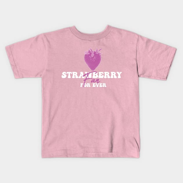 Strawberry Fan Kids T-Shirt by emma17